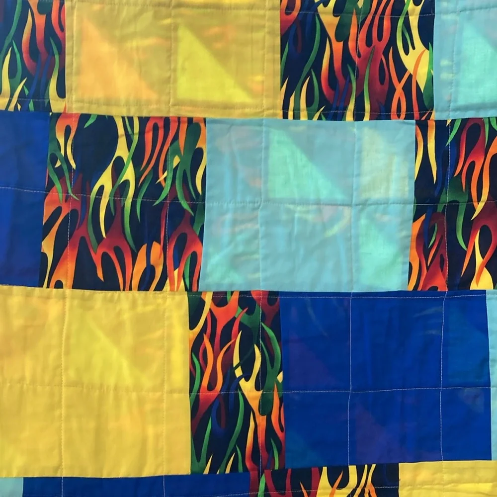 Handmade Flame Lap Quilt